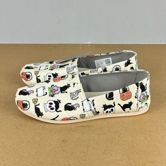 Toms Shoes - Toms Belmont Halloween Cats Slip On Casual Shoes Womens 6 Natural Halloween